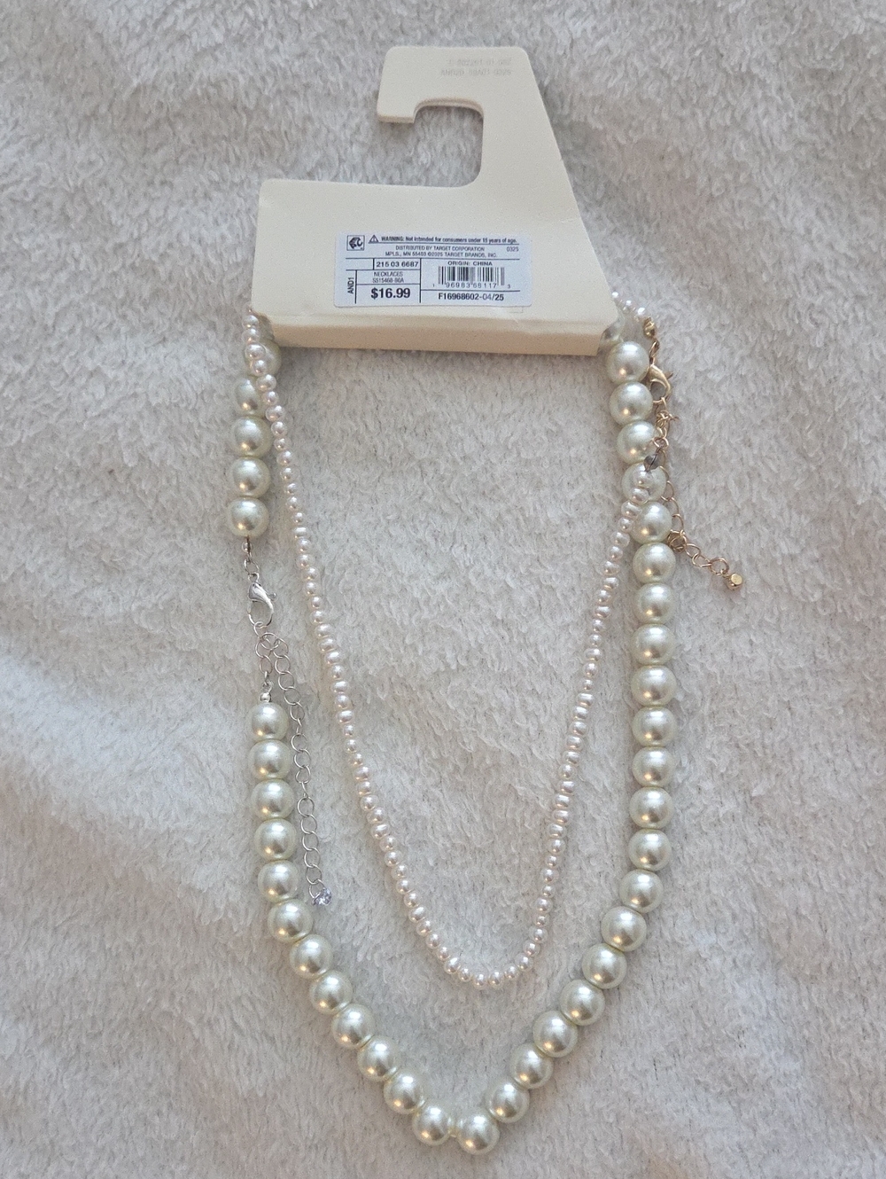 a new day Pearl Layered Necklace in White